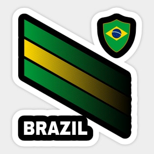 Vintage Brazil Sunflower Flag Brazil Soccer Lover Sticker